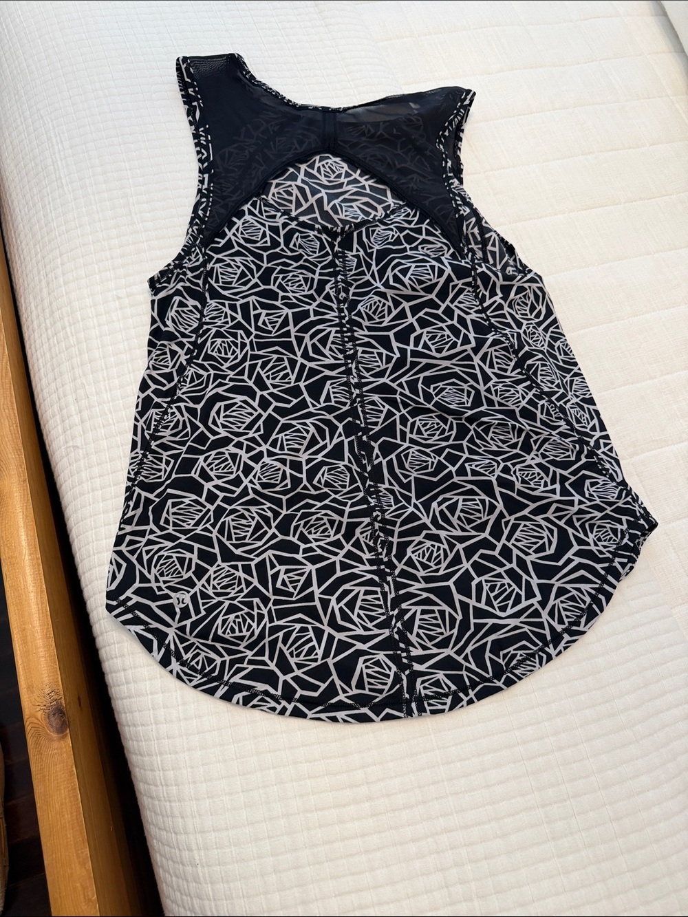 Lululemon Black and White Geometric Rose Tank Top